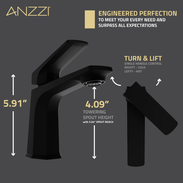 ANZZI Single Hole Faucet Single-handle Bathroom Faucet with Drain 
